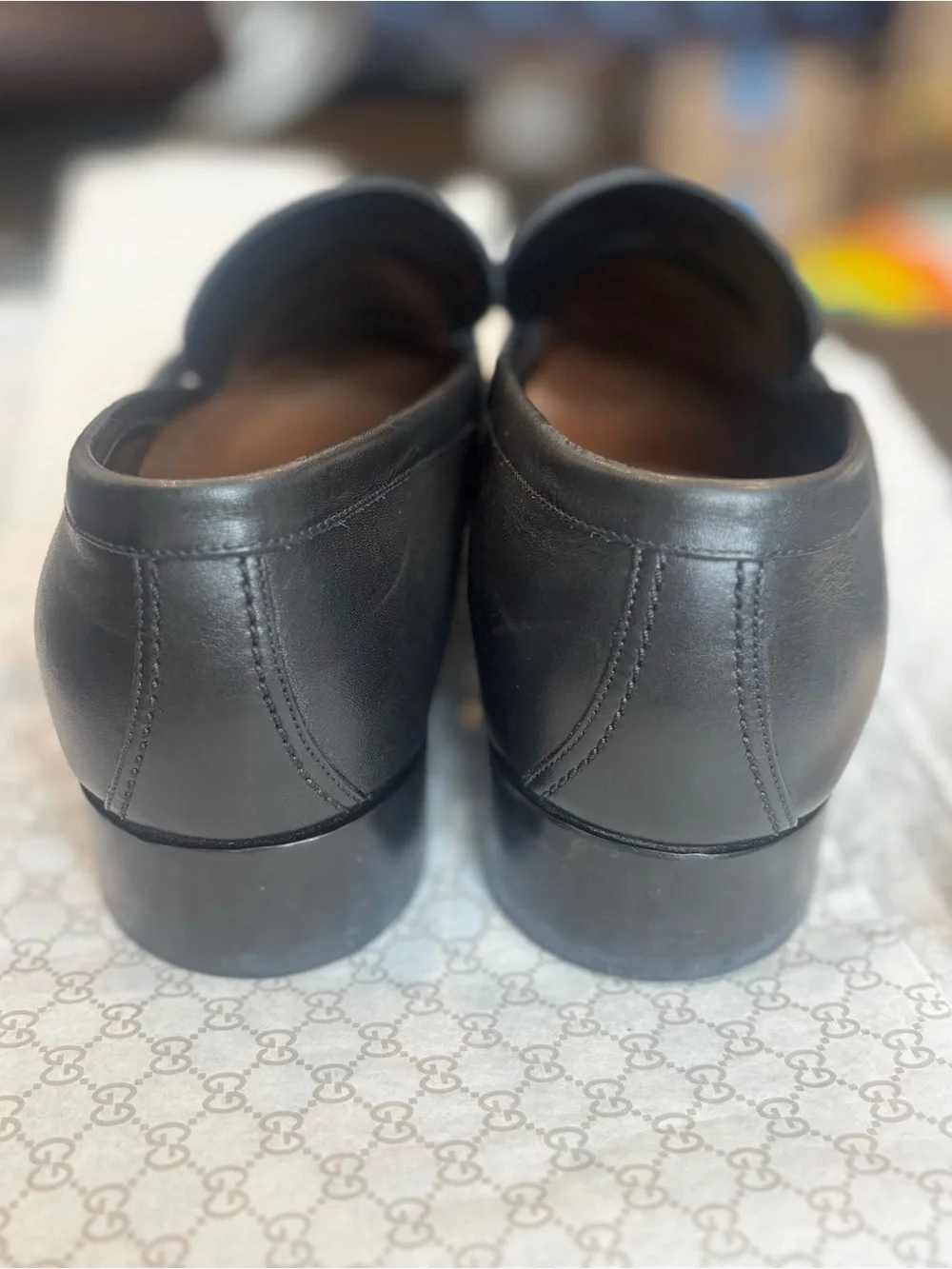 Gucci mens dress black dress shoe size 10 Authentic